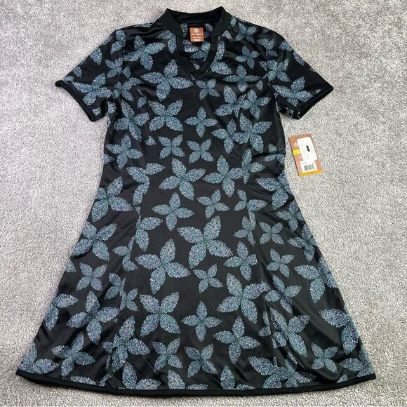 Ben Hogan Pixel Dress Women's Small Black Floral UPF 50 Golf Tennis Activewear - Picture 1 of 10